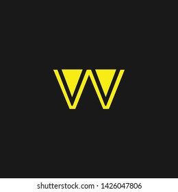Initial W WV VV letter logo design in black background
