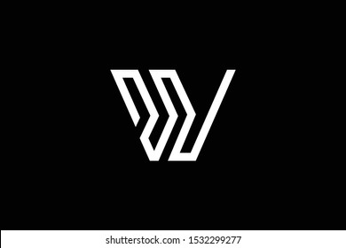 Initial W WV VW WY YW YV VY modern monogram and elegant logo design, Professional Letters Vector Icon Logo on black background.