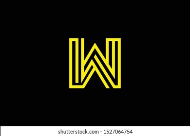 Initial W WW WA AW modern monogram and elegant logo design, Professional Letters Vector Icon Logo on black background.
