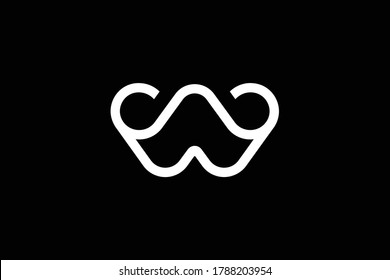 Initial W WW WA AW modern monogram and elegant logo design, Professional Letters Vector Icon Logo on black background.