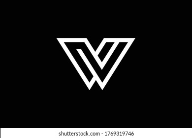 Initial W WW WV VW modern monogram and elegant logo design, Professional Letters Vector Icon Logo on black background.