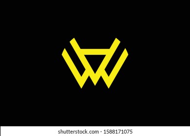 Initial WA AW modern monogram and elegant logo design, Professional Letters Vector Icon Logo on black background.
