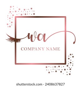 Initial WA calligraphy company eye and eyelash handwriting