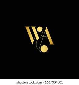 Initial WA Letter Linked Logo. Creative Letter WA Logo Design Vector Template