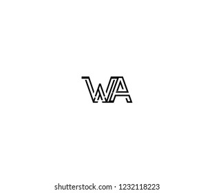 Initial WA Letter Linked Stylish Linear Monogram Modern Creative Logotype