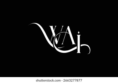 Initial WAI letter logo design. Elegant Monogram Logo Design with Decorative Elements and Typography