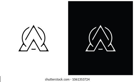 Initial WAO with Triangle Logo Design Template.