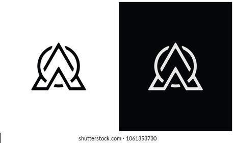 Initial WAO with Triangle Logo Design Template.