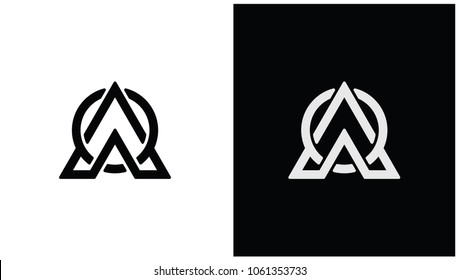 Initial WAO with Triangle Logo Design Template.