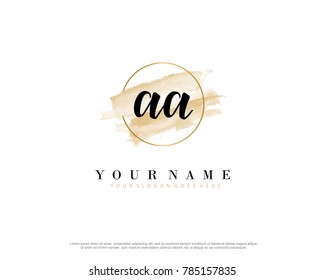 A A Initial water color logo template vector