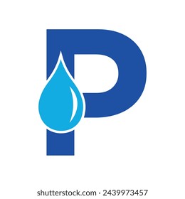 Logotipo inicial del agua combinado con la plantilla del vector de la letra W