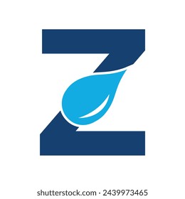 Initial Water Logo combine with letter Z vector template