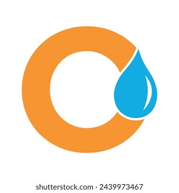 Initial Water Logo combine with letter W vector template