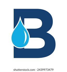 Initial Water Logo combine with letter B vector template