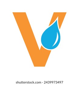 Initial Water Logo combine with letter W vector template
