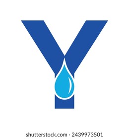 Initial Water Logo combine with letter Y vector template