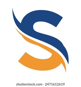 Initial Water Logo combine with letter S vector template