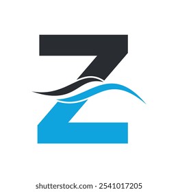 Logo de agua inicial combinado con la letra Z Plantilla de Vector