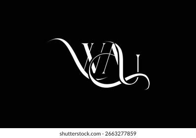 Initial WAU letter logo design. Elegant Monogram Logo Design with Decorative Elements and Typography