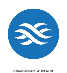 Initial wave Logo combine with letter O vector template