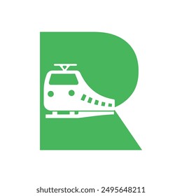 Initial Wave Logo kombiniert mit Buchstabe R Vektorgrafik Vorlage