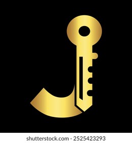 Logotipo de onda inicial combinado com o modelo de vetor da letra J