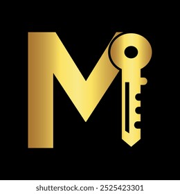 Initial Wave Logo combine with letter M vector template