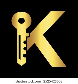 Logotipo de onda inicial combinado com modelo de vetor da letra K
