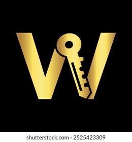 Initial Wave Logo combine with letter W vector template