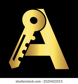 Initial Wave Logo combine with letter A vector template