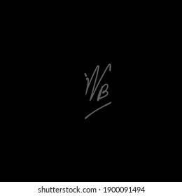 Monograma inicial de belleza WB y diseño elegante de logotipo