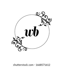 Initial WB beauty monogram wedding elegant handwriting