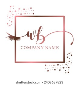 Initial WB calligraphy company eye and eyelash handwriting