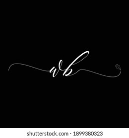 Initial WB logo handwriting business illustration fashion simple