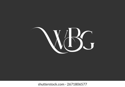 Initial WBG letter logo design. Elegant Monogram Logo Design with Decorative Elements and Typography