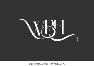 Initial WBH letter logo design. Elegant Monogram Logo Design with Decorative Elements and Typography