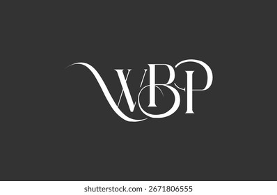 Initial WBP letter logo design. Elegant Monogram Logo Design with Decorative Elements and Typography