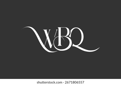 Design inicial do logotipo da letra WBQ. Elegante Monograma Logo Design com elementos decorativos e tipografia