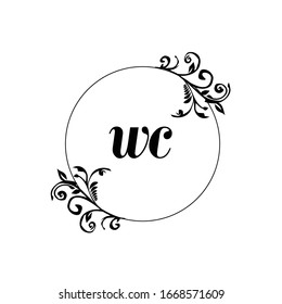 Initial WC beauty monogram wedding elegant handwriting