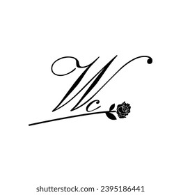 Initial WC handwriting flower typography ornament modern