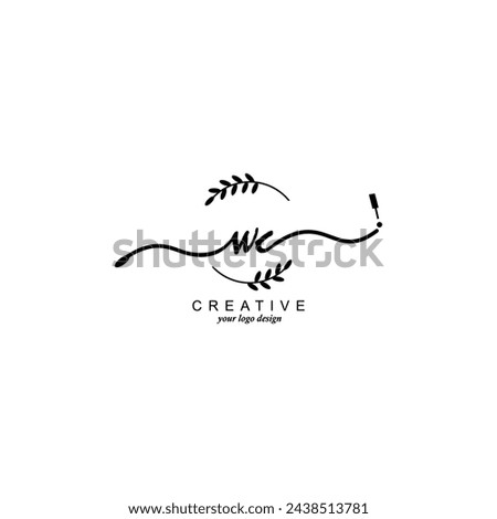 Initial WC logo handwriting botanical branding typography