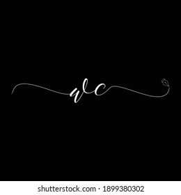 Moda comercial de escritura a mano del logotipo de WC inicial