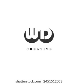 Initial WD company creative label trendy idea brand