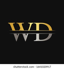 Initial WD Letter Linked Logo. Creative Letter WD Logo Design Vector Template