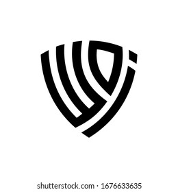 Símbolo de seguridad abstracto de la plantilla de logotipo WOI inicial de WDj WOI. Logo Escudo. Icono Escudo. Logo de seguridad.