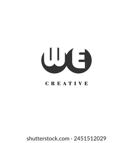 Initial WE company creative label trendy idea brand