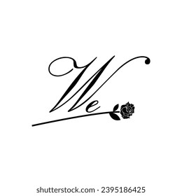 Ursprüngliche WE Handschrift Blumentypografie Ornament modern