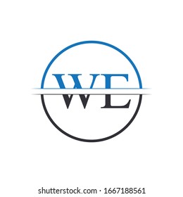 Logotipo inicial de la letra WE vinculada. Plantilla de vector de diseño con logotipo de carta creativa WE