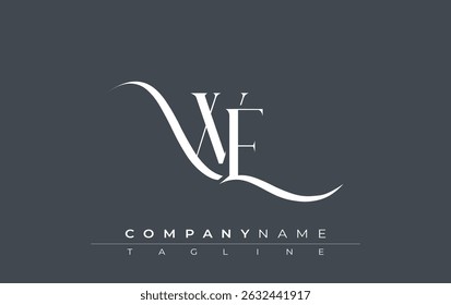 Image vectorielle initiale du logo WE. Design élégant logo monogramme avec Éléments décoratifs et typographie