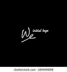 Initial we logo handwriting vector